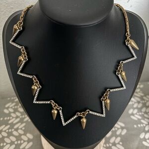 Gold and Silver Zigzag Necklace